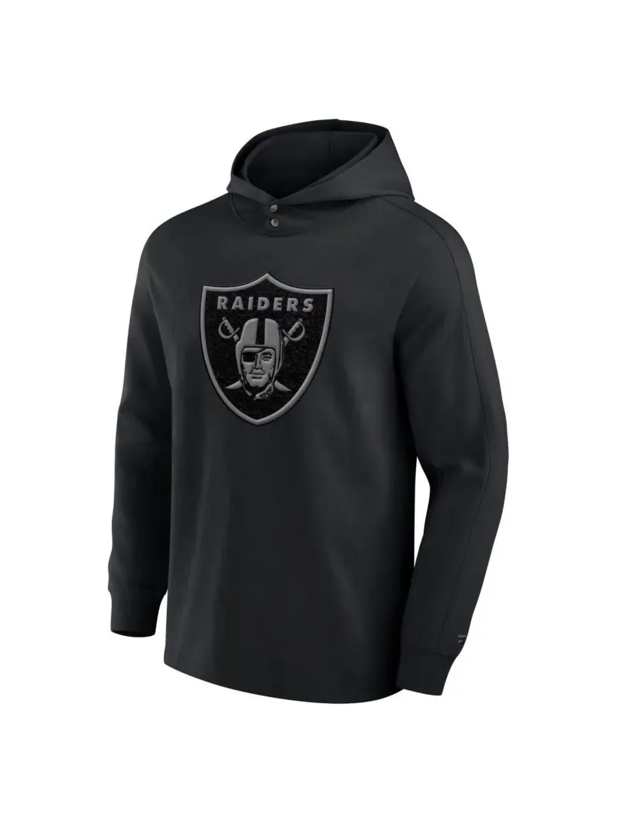 Fanatics Мужская черная толстовка с длинными рукавами Las Vegas Raiders Elements Blaze Tri-Blend — изображение 3 из 3, черный