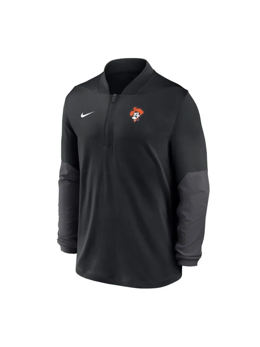 Nike Мужская черная толстовка с застежкой-молнией до середины груди Oklahoma State Cowboys Dri-FIT — изображение 3 из 3