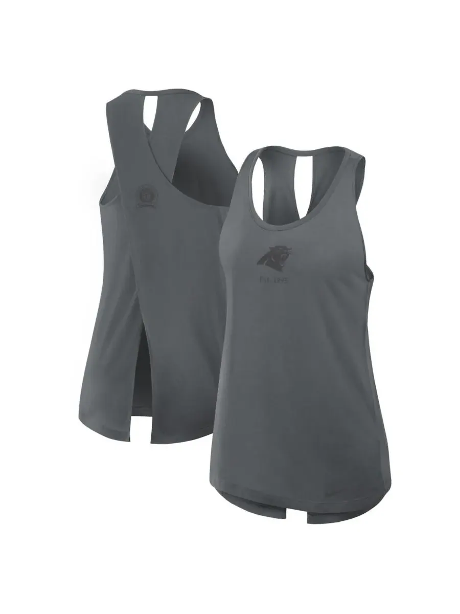 Nike Женская серая майка Carolina Panthers Glory Crisscross Performance Tank Top