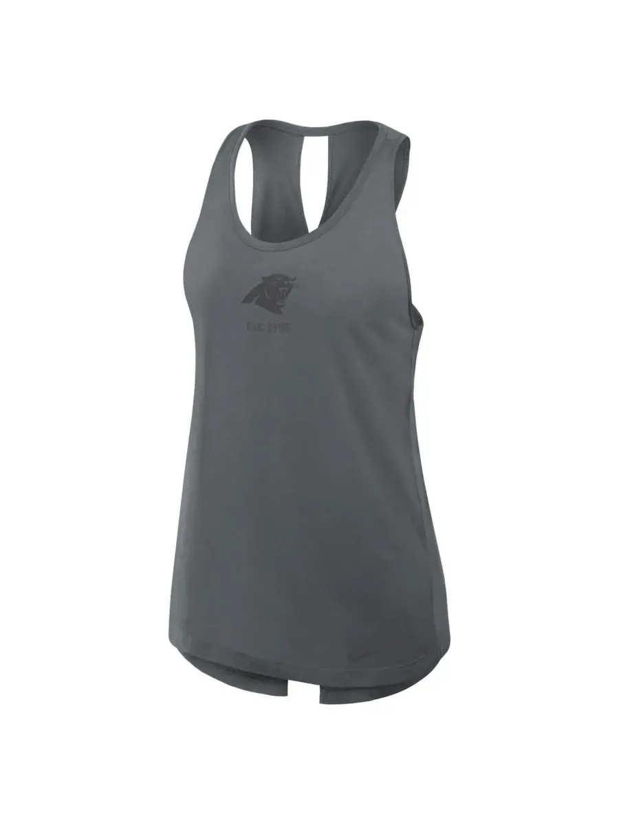 Nike Женская серая майка Carolina Panthers Glory Crisscross Performance Tank Top — изображение 2 из 5, темно-серый