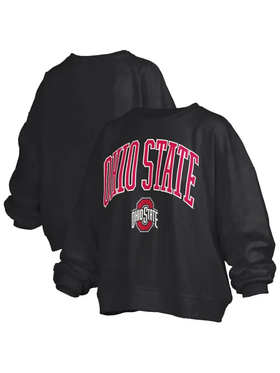 Pressbox Женская черная толстовка-пуловер свободного кроя с логотипом Ohio State Buckeyes Janise
