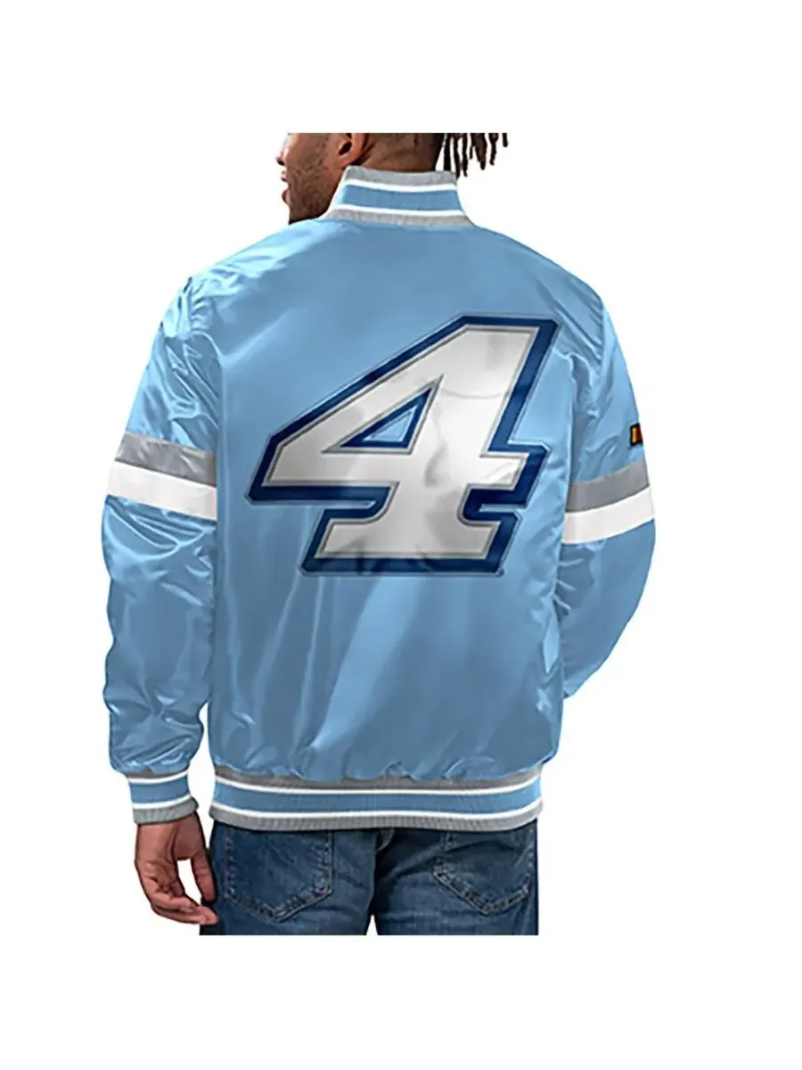 Starter Мужская светло-голубая куртка-бомбер Kevin Harvick Home Game Full-Snap Varsity Jacket — изображение 2 из 2