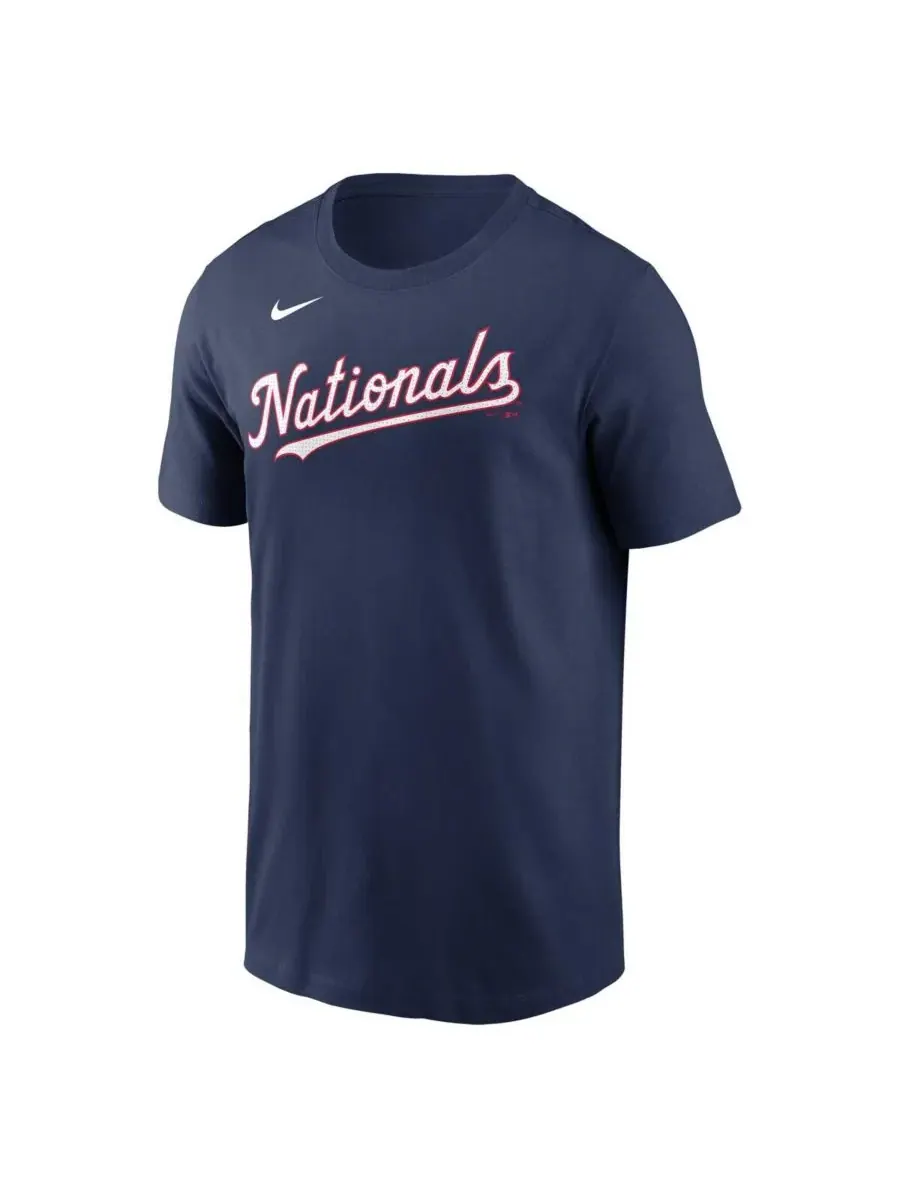 Nike Мужская футболка Dylan Crews Navy Washington Nationals с фузером и номером игрока — изображение 3 из 3, темно-синий