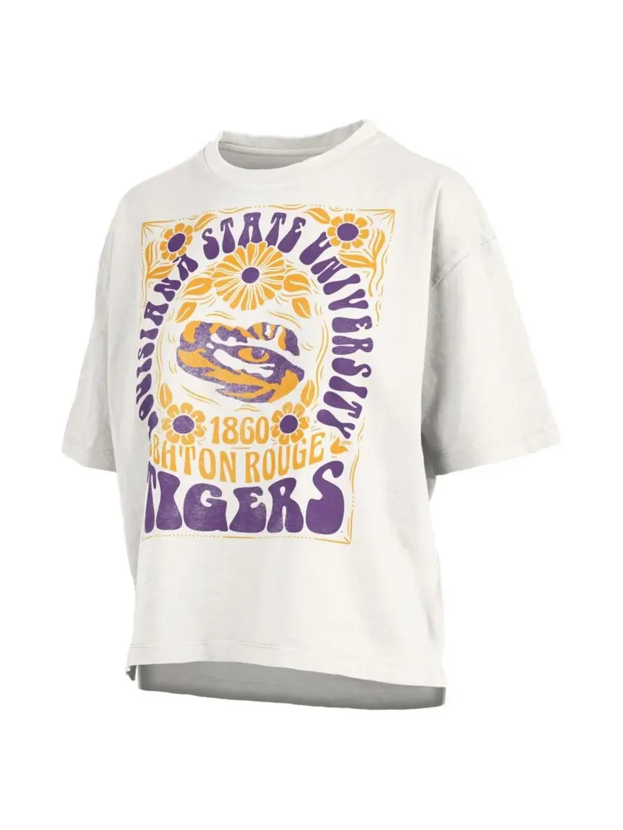 Pressbox Женская белая футболка оверсайз с символикой команды LSU Tigers Harmony — изображение 3 из 3, белый