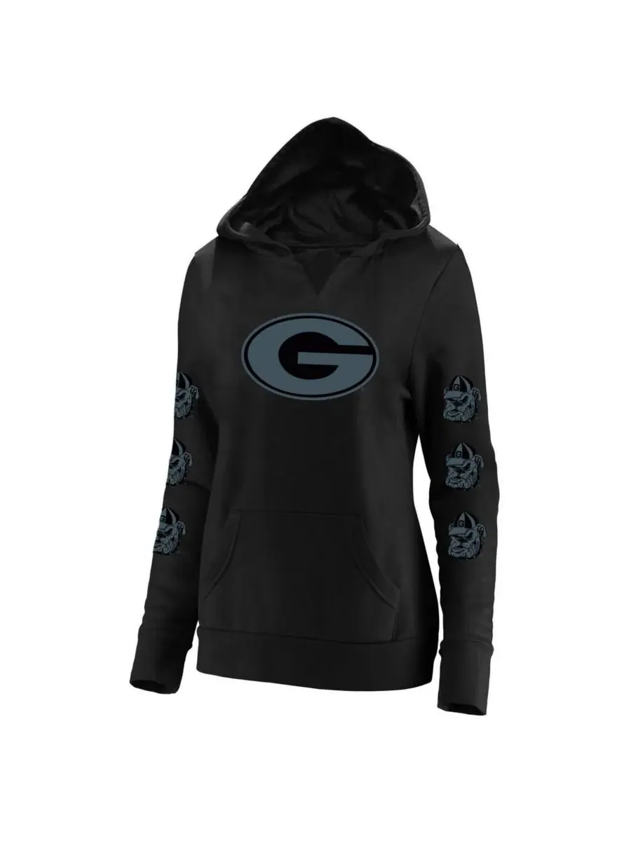 Fanatics Женская черная толстовка с капюшоном Georgia Bulldogs больших размеров с рукавами