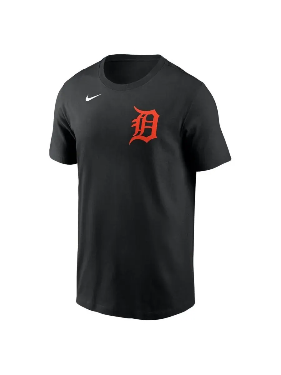 Nike Мужская черная футболка Riley Greene Detroit Tigers с фузером и номером игрока — изображение 2 из 3, черный
