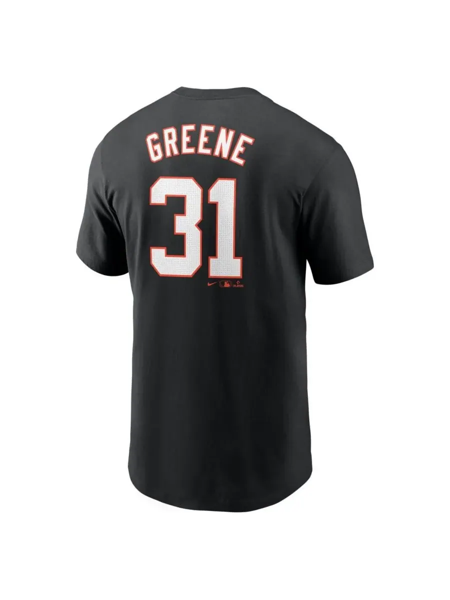 Nike Мужская черная футболка Riley Greene Detroit Tigers с фузером и номером игрока — изображение 3 из 3, черный