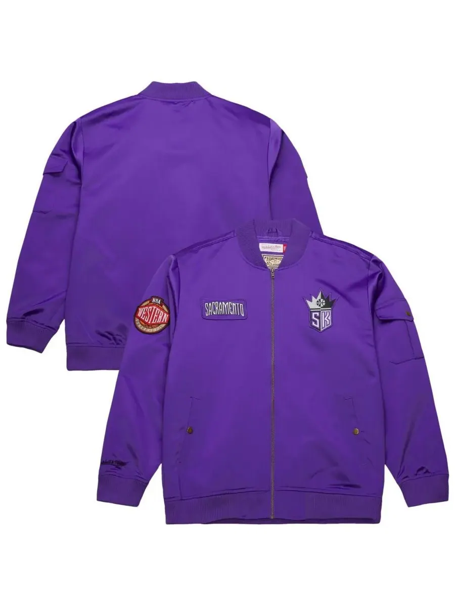 Mitchell & Ness Мужская фиолетовая атласная куртка на молнии Sacramento Kings Hardwood Classics