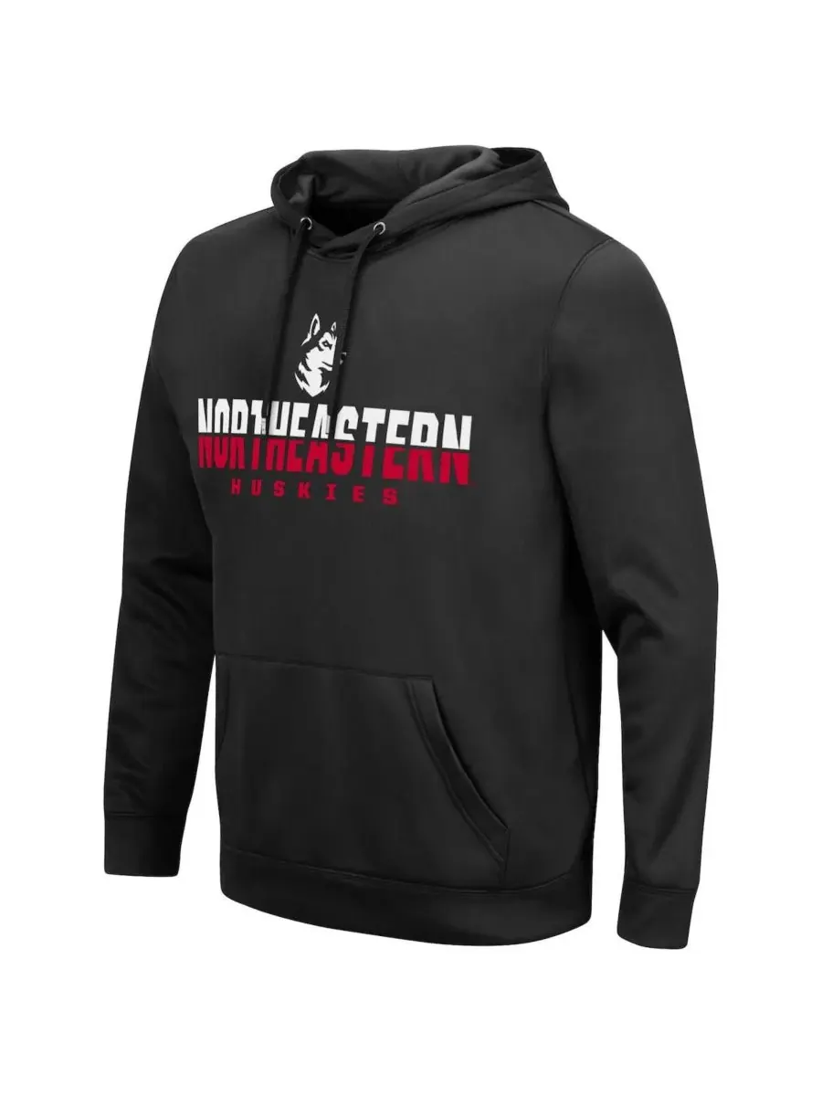 Colosseum Мужская черная толстовка с капюшоном Northeastern Huskies Lantern Pullover Hoodie — изображение 3 из 3, черный