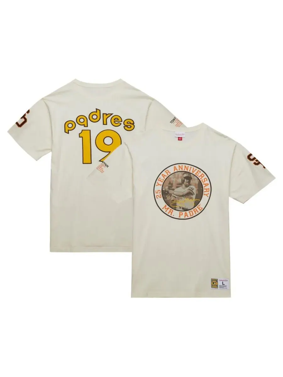 Mitchell & Ness Мужская футболка Tony Gwynn Cream San Diego Padres Legends Photo Real