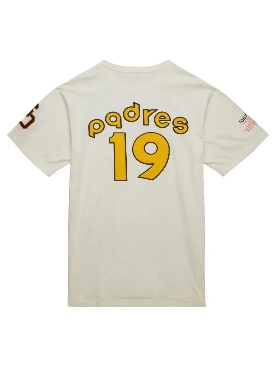 Mitchell & Ness Мужская футболка Tony Gwynn Cream San Diego Padres Legends Photo Real — изображение 2 из 4, бежевый