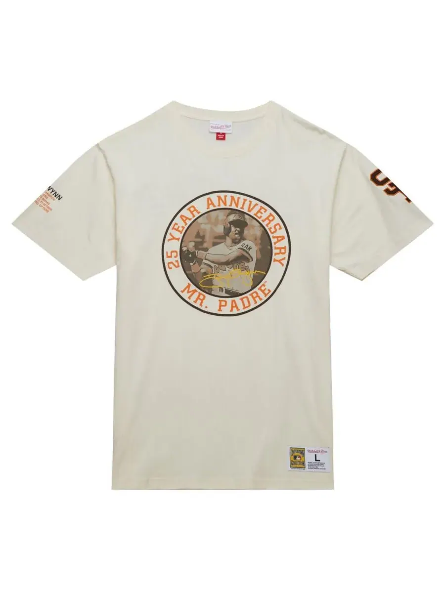 Mitchell & Ness Мужская футболка Tony Gwynn Cream San Diego Padres Legends Photo Real — изображение 3 из 4, бежевый