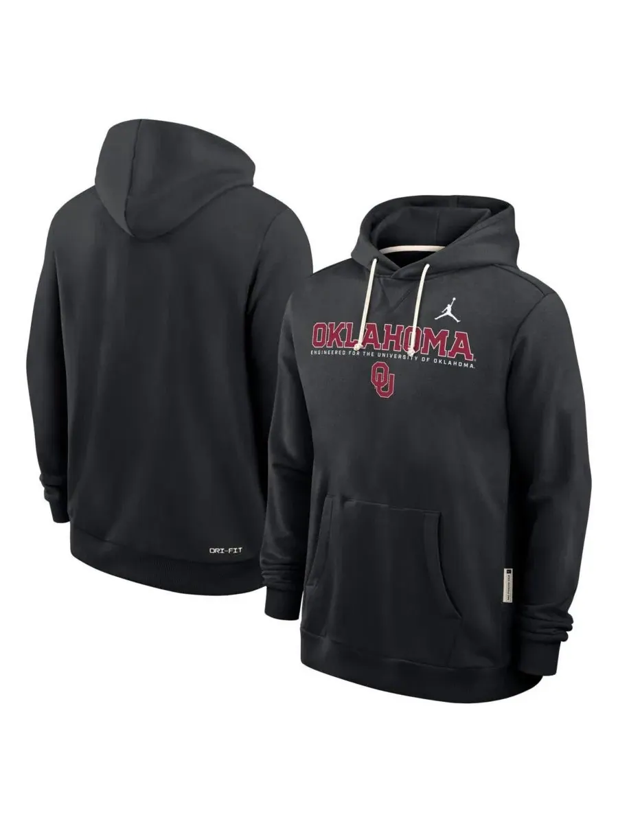 Худи с капюшоном Oklahoma Sooners 2025 Sideline Standard Issue Dri-FIT Jordan — изображение 4 из 5, черный