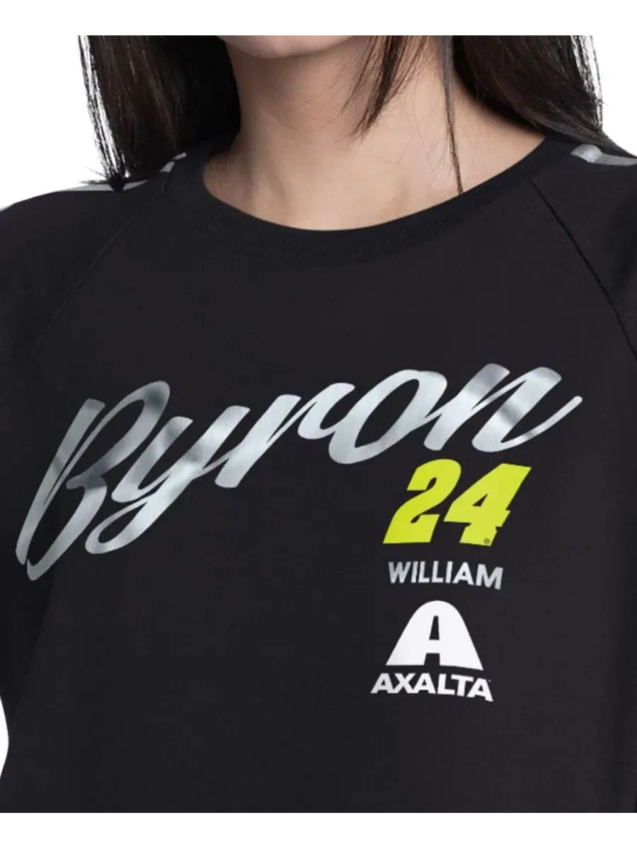 Футболка с длинным рукавом реглан, с принтом, William Byron G-III 4Her by Carl Banks — изображение 3 из 3, черный