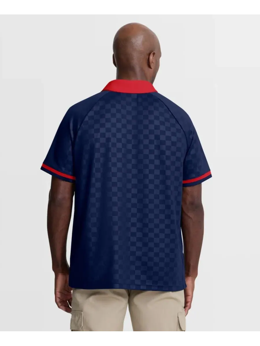 Поло с V-образным вырезом Homerun Raglan Fanatics — изображение 4 из 5, темно-синий
