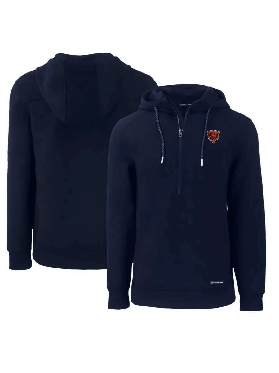 Худи-полузастежка с принтом Chicago Bears, модель Throwback Roam Eco Half-Zip Pullover Hoodie