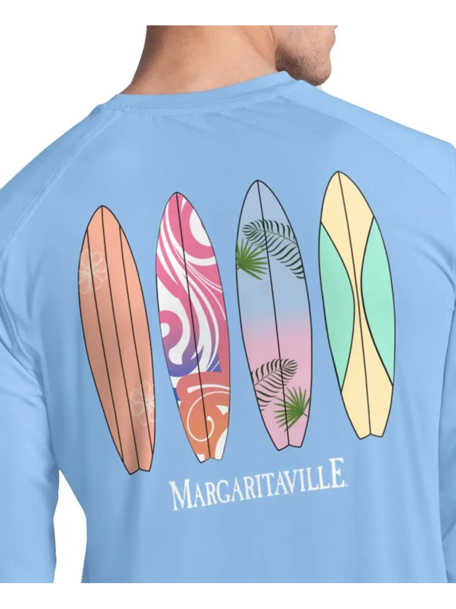 Мужская светло-голубая футболка с длинным рукавом Detroit Lions Life's A Beach Margaritaville — изображение 2 из 5