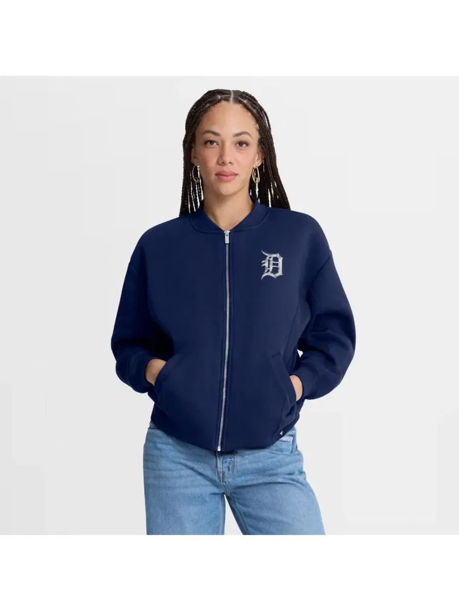 Женская темно-синяя куртка Detroit Tigers Oversized Rage Against Full Zip Jacket Fanatics