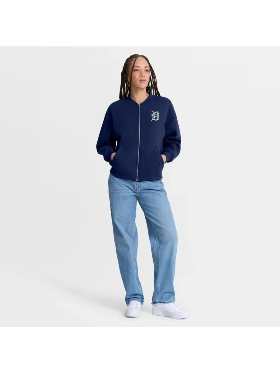 Женская темно-синяя куртка Detroit Tigers Oversized Rage Against Full Zip Jacket Fanatics — изображение 3 из 4, темно-синий