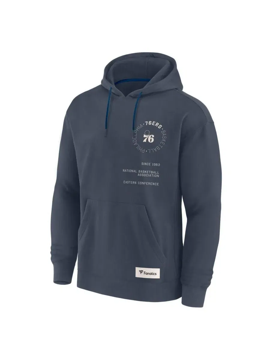 Мужская синяя толстовка Philadelphia 76ers Future Ground Info Elements Premium Pullover Hoodie — изображение 2 из 3, синий