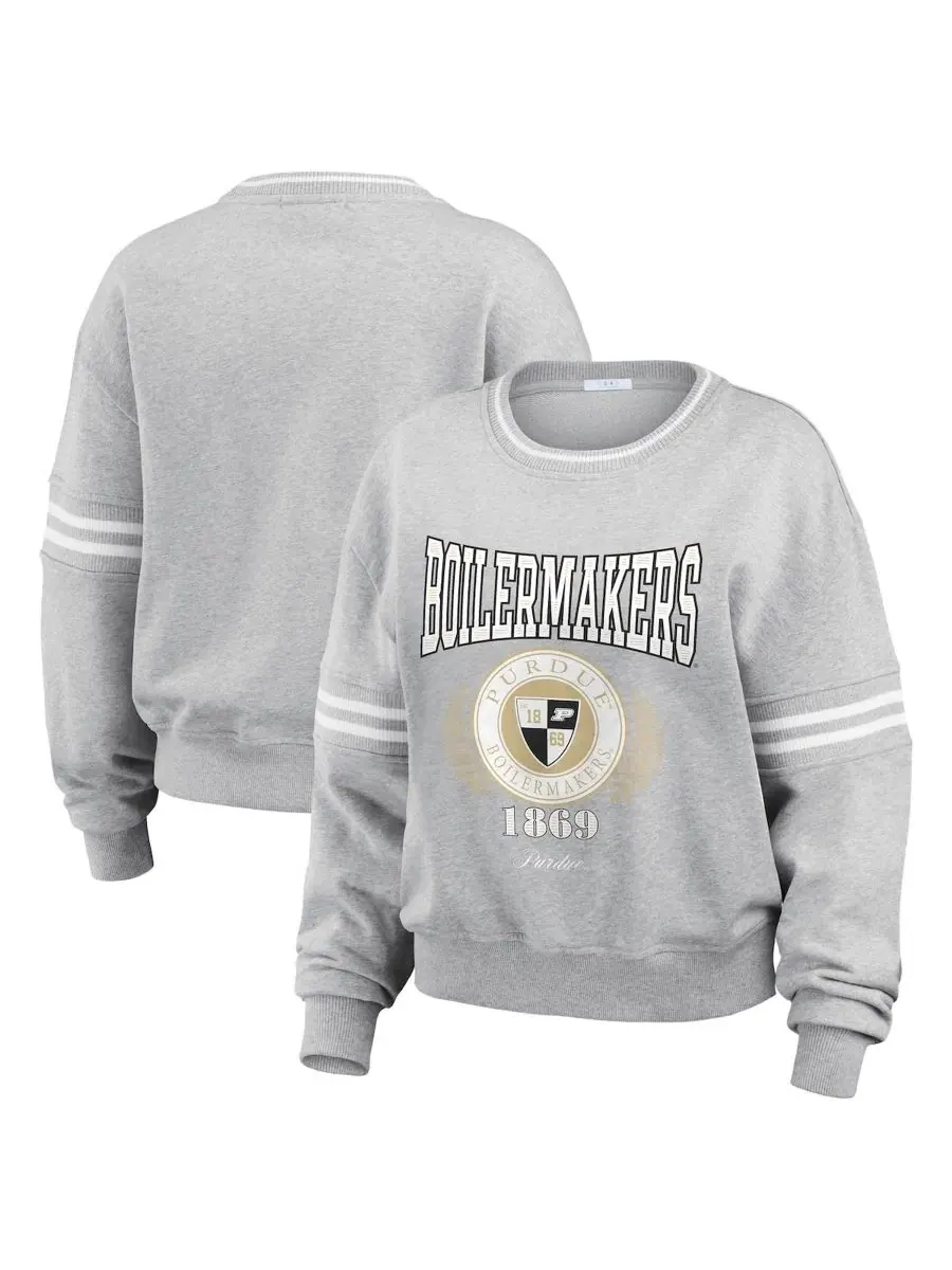 Свитер женский с принтом Purdue Boilermakers Classic Stripe WEAR by Erin Andrews