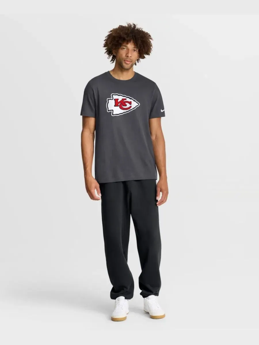 Футболка с принтом Kansas City Chiefs Essential Logo Nike — изображение 2 из 3, серый