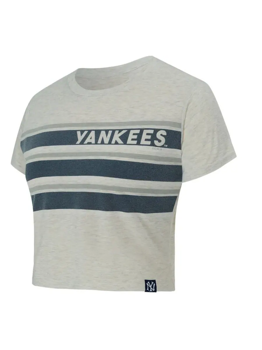 Футболка-кроп с принтом Birch New York Yankees Concepts Sport — изображение 2 из 3, бежевый