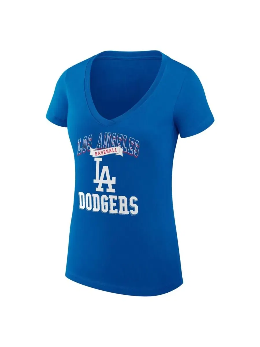 Футболка с v-образным вырезом и принтом Los Angeles Dodgers Super-Slim Fit G-III 4Her by Carl Banks — изображение 2 из 5