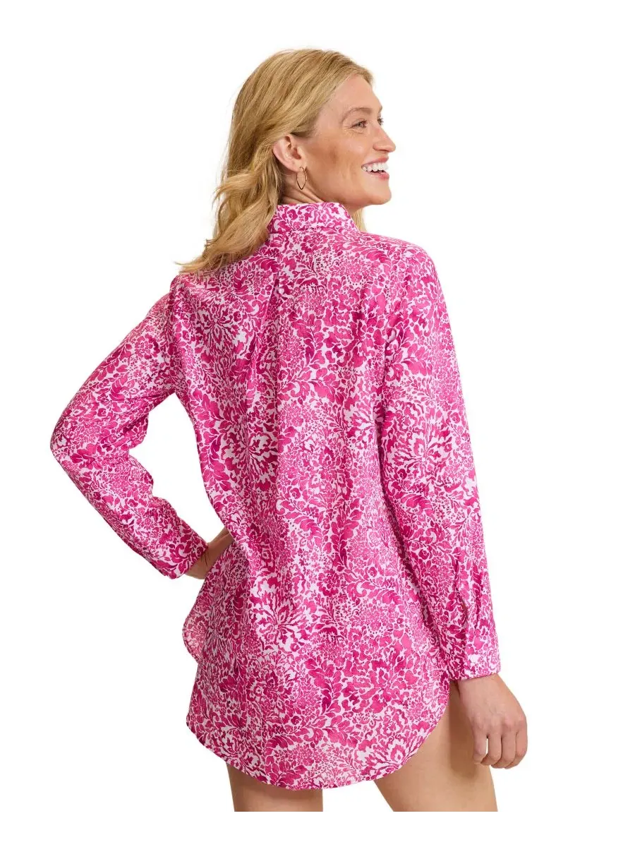 Женская рубашка с длинным рукавом Paisley Daze Tommy Bahama, Hibiscus Pop — изображение 2 из 3