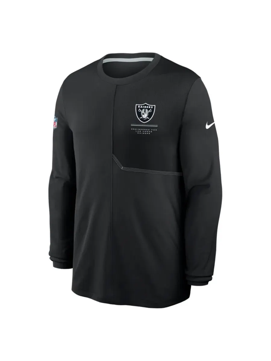 Футболка с длинным рукавом Nike Black Las Vegas Raiders Sideline Coaches UV Dri-FIT — изображение 2 из 3, черный
