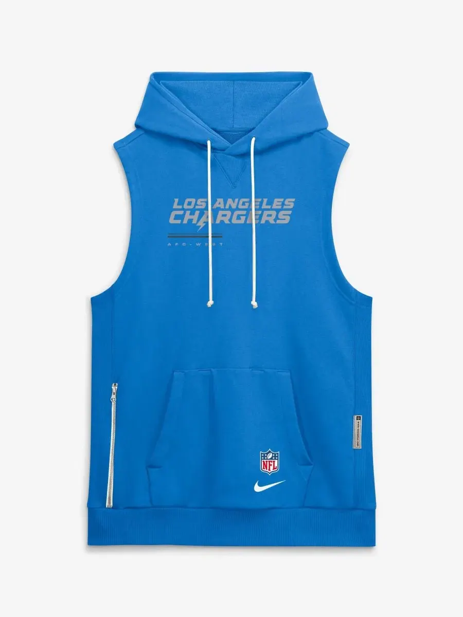Безрукавка с капюшоном Los Angeles Chargers Sideline Standard Issue Dri-FIT Powder Blue — изображение 2 из 5, синий
