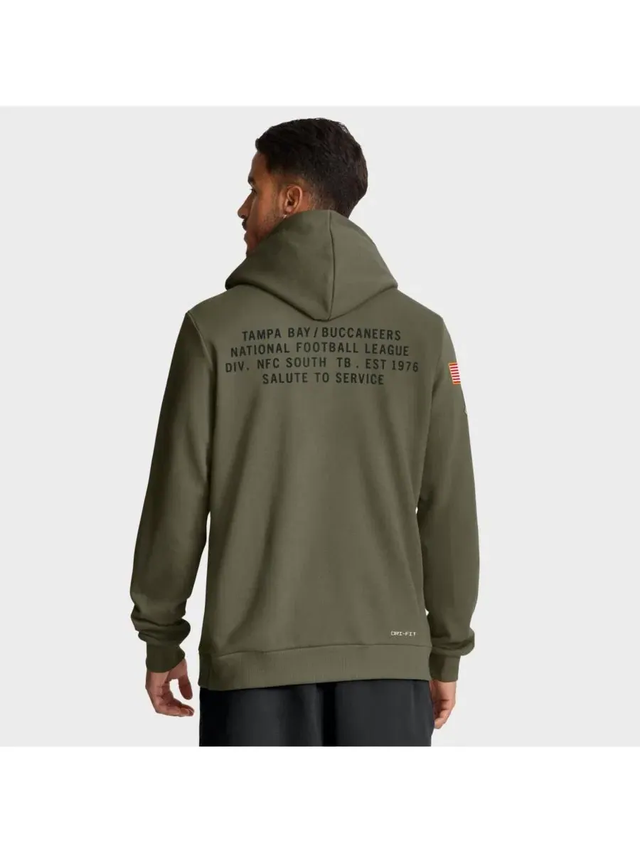 Худи Nike с капюшоном, оливковое, для мужчин, коллекция Salute to Service 2025, Dri-FIT, свободный — изображение 2 из 5