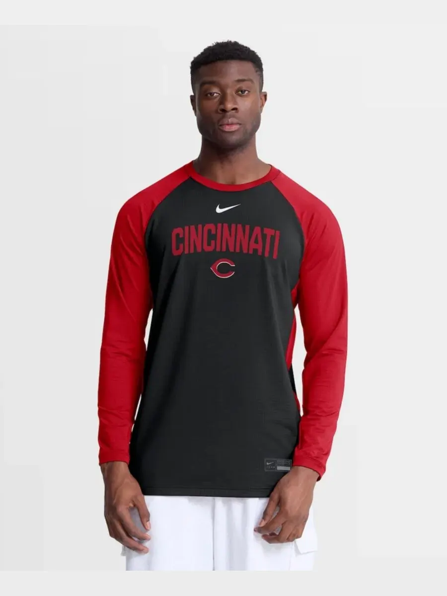 Свитшот с регланом и технологией Dri-FIT, Cincinnati Reds Authentic Collection Nike