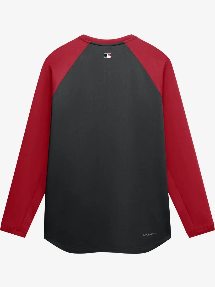 Свитшот с регланом и технологией Dri-FIT, Cincinnati Reds Authentic Collection Nike — изображение 3 из 5, черный красный