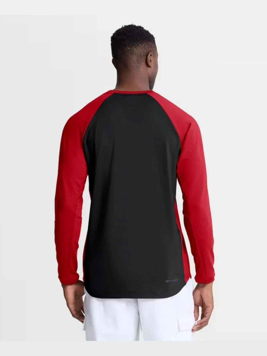 Свитшот с регланом и технологией Dri-FIT, Cincinnati Reds Authentic Collection Nike — изображение 4 из 5, черный красный