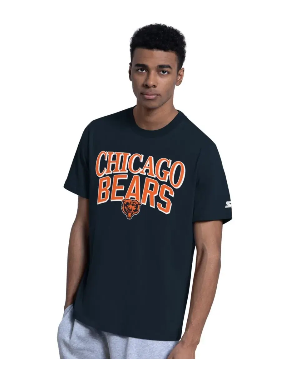 Комплект футболок с длинным рукавом с принтом Chicago Bears, 2 шт Starter — изображение 5 из 5, темно-синий серый