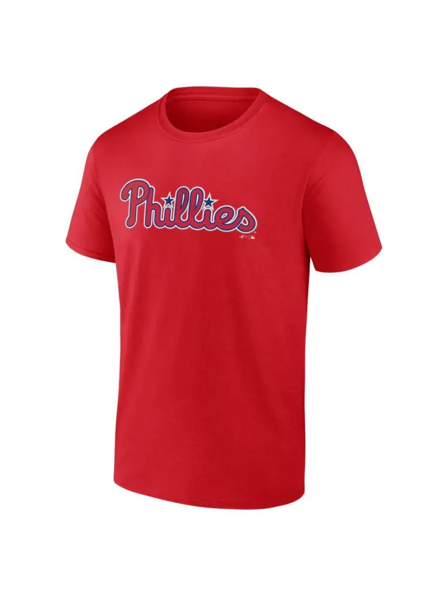 Футболка с принтом Philadelphia Phillies Wordmark Logo Athletic — изображение 2 из 3, красный