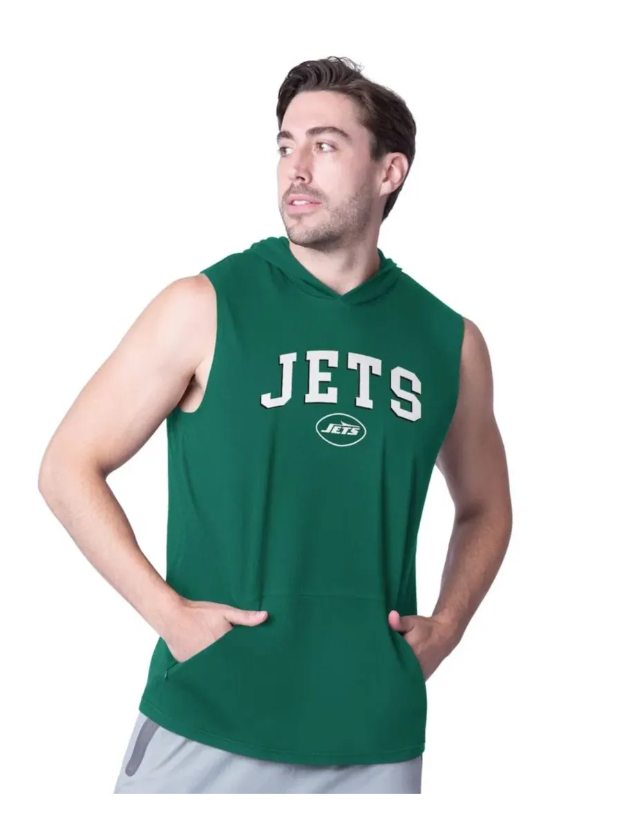 Мужская безрукавка с капюшоном New York Jets Action Sleeveless Pullover Hoodie MSX by Michael