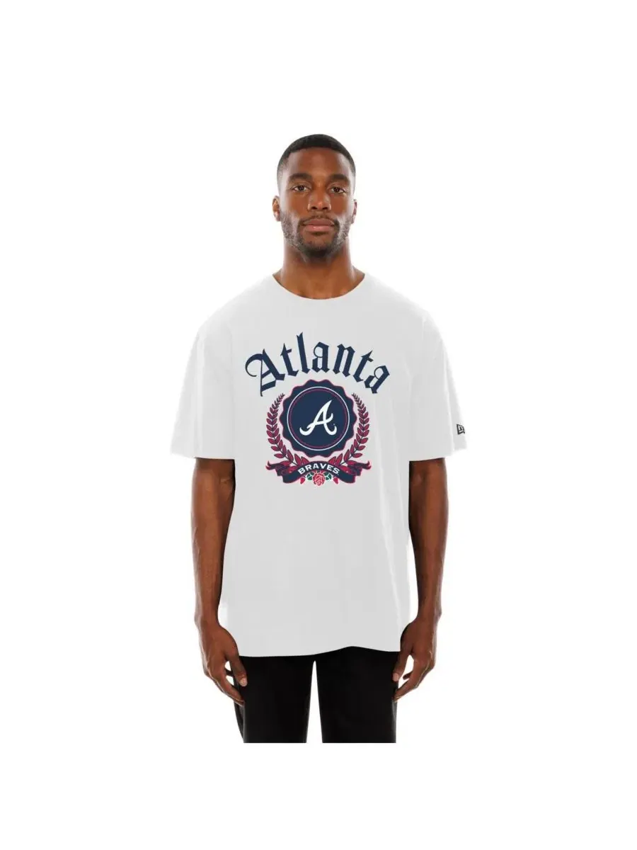 Футболка с коротким рукавом Atlanta Braves Fleur Domestic New Era — изображение 2 из 4, белый