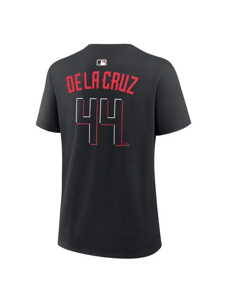 Футболка с принтом Elly De La Cruz Black Cincinnati Reds Name and Number Nike — изображение 3 из 3, черный