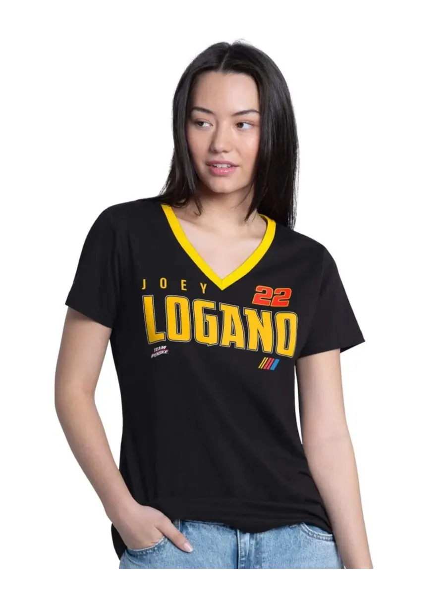 Футболка женская с V-образным вырезом Joey Logano Best Team G-III 4Her by Carl Banks