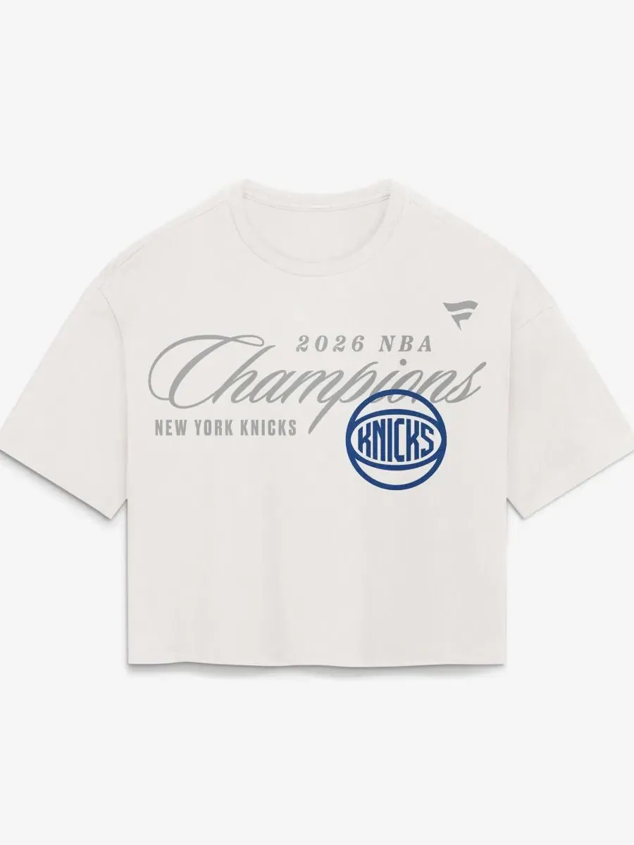 Женский укороченный топ с длинным рукавом New York Knicks 2026 NBA Finals Champions Fanatics