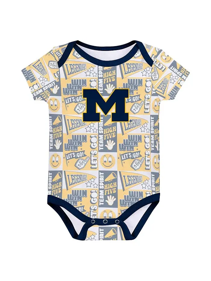 Детский набор из 3 боди Michigan Wolverines Sunday Comics для мальчиков и девочек Outerstuff — изображение 2 из 4