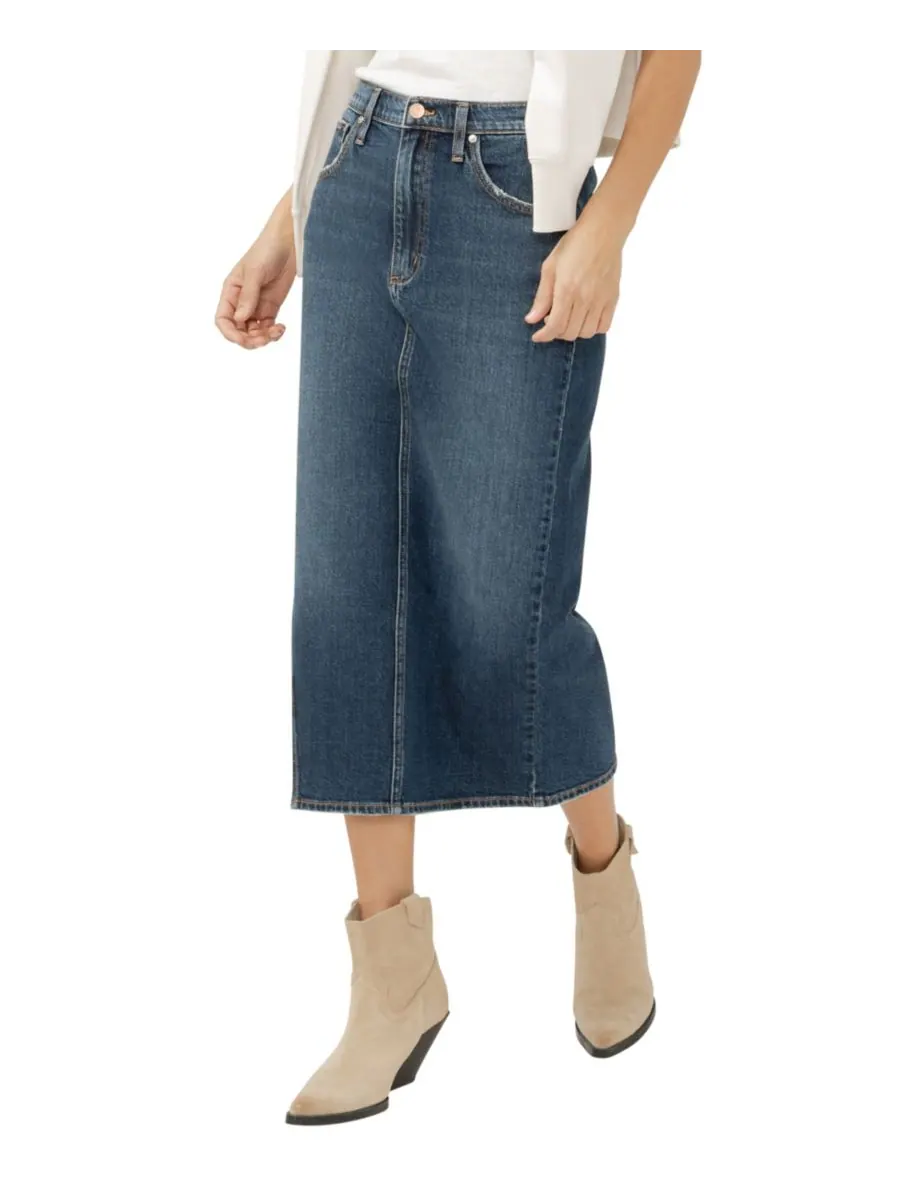 Женская джинсовая юбка миди с боковым разрезом Silver Jeans Co, Dolly
