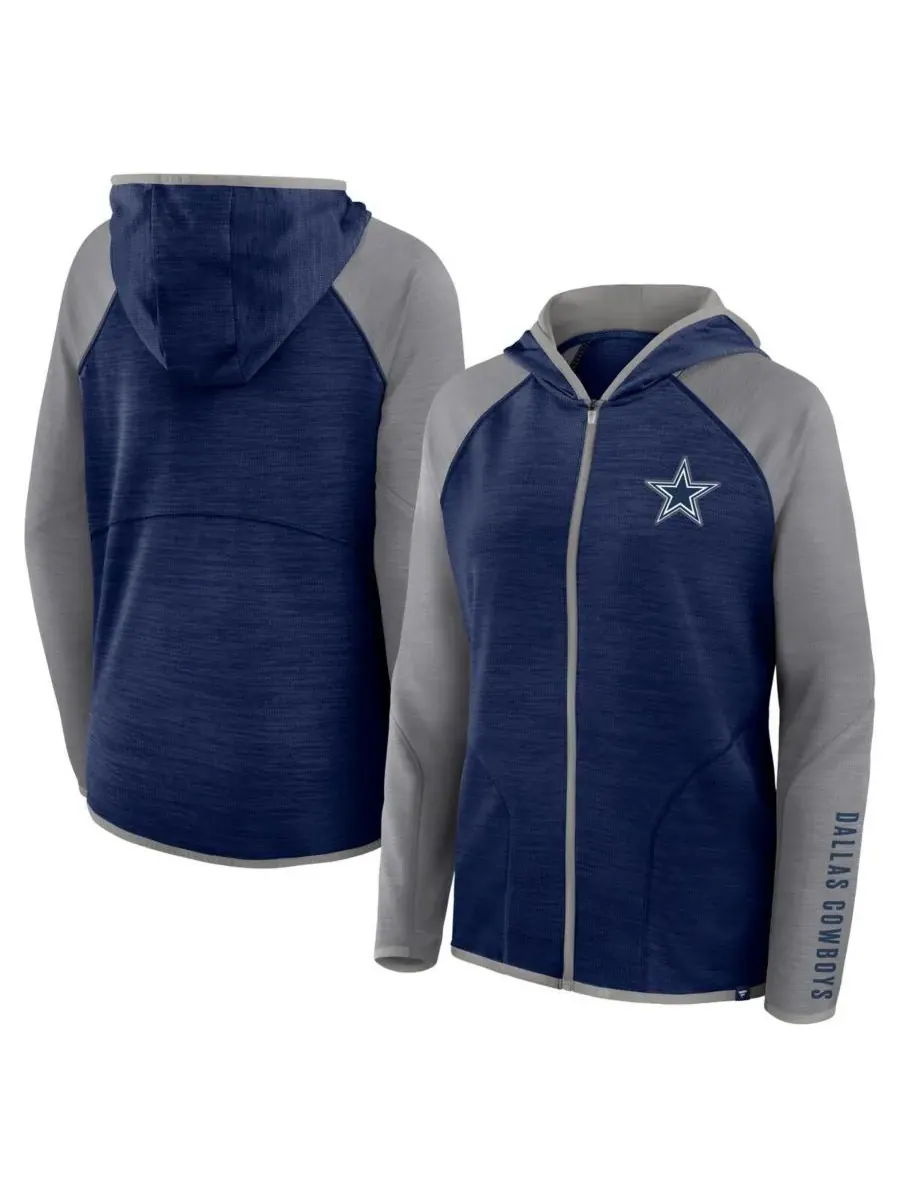 Fanatics Женская темно-синяя толстовка на молнии с символикой команды Dallas Cowboys, размер Plus