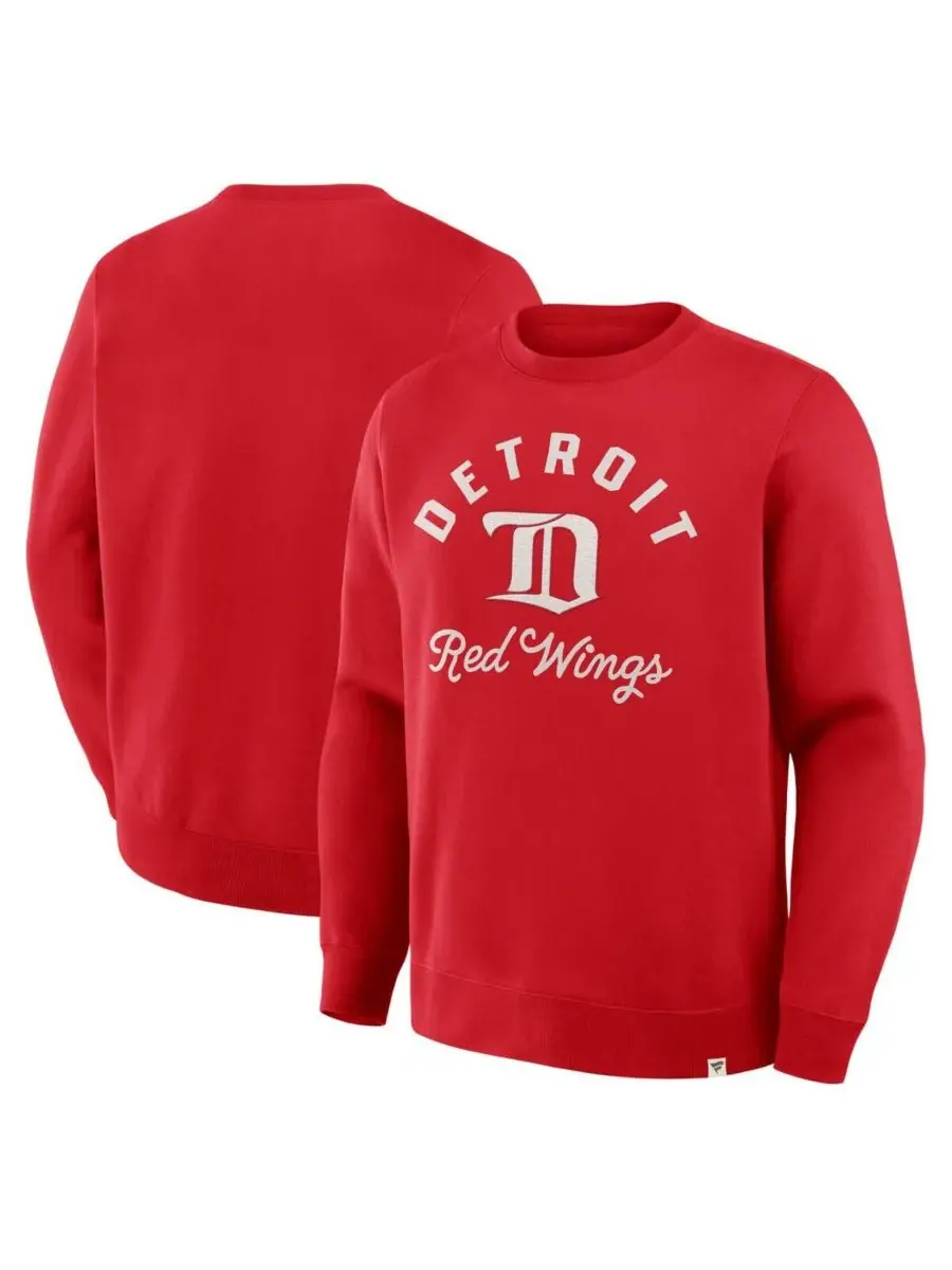 Fanatics Мужская красная винтажная толстовка Stickler с символикой команды Detroit Red Wings