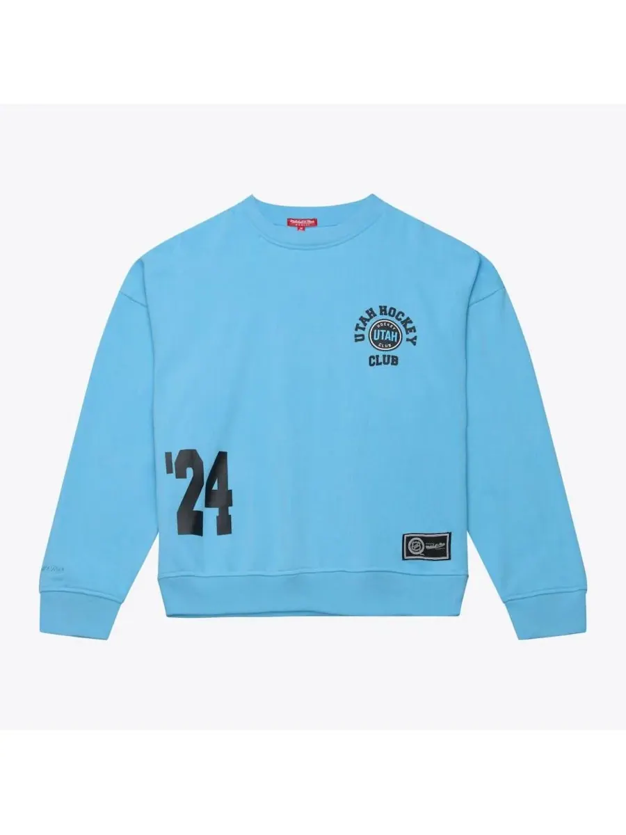 Mitchell & Ness Женская толстовка с круглым вырезом «Синий мамонт Юты»