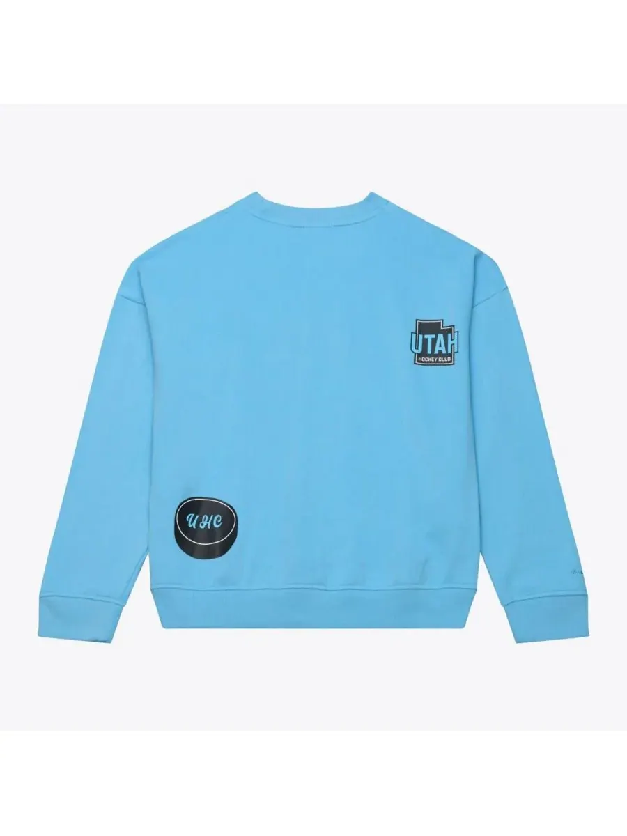 Mitchell & Ness Женская толстовка с круглым вырезом «Синий мамонт Юты» — изображение 2 из 5