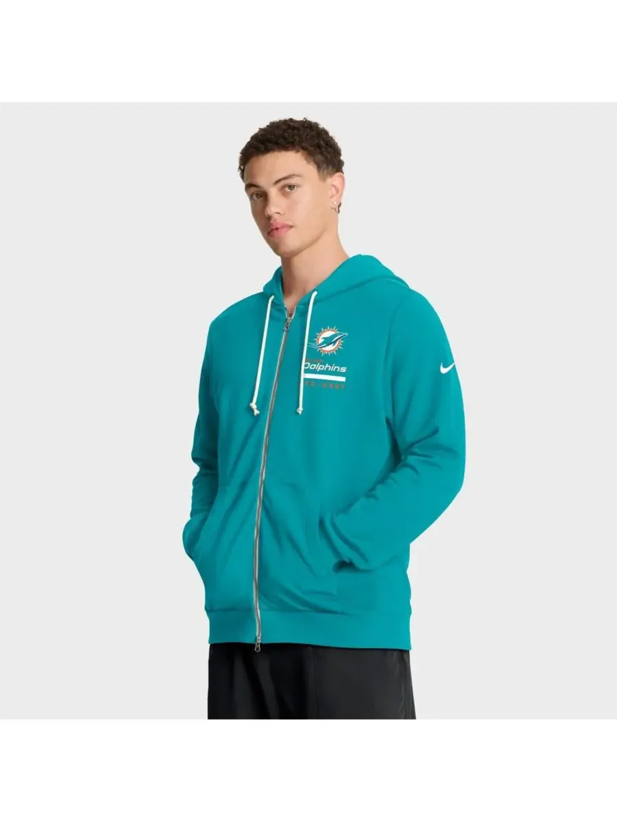 Мужская толстовка Aqua Miami Dolphins Sideline Standard Issue Utility Player Dri-FIT Full-Zip