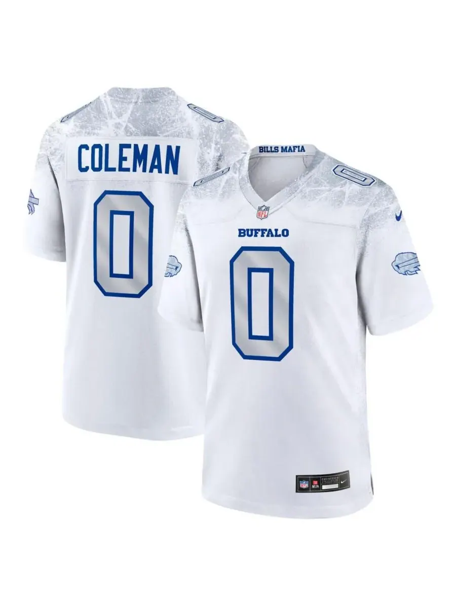 Nike Мужская белая игровая футболка Keon Coleman Buffalo Bills из коллекции Rivalries 2025 года